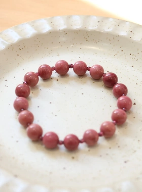 红纹石石榴石手链 手作串珠小红薯同款天然石新款项链