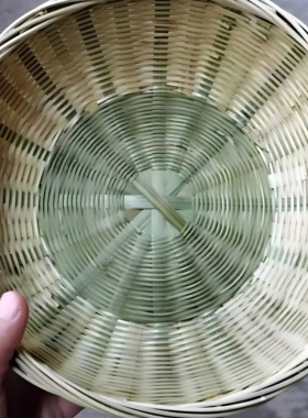 馒头馍竹编制品筐筲簸箕农家用手工圆收纳沥水篮竹篓筐有无孔筛子
