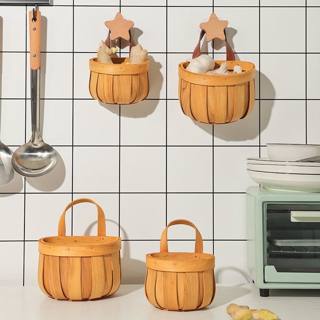 Kitchen storage basket ginger and garlic storage basket wall-mounted basket