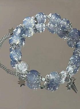 儿童手链女童闺蜜二人水晶串珠手环小女孩学生精美高级感古风手串