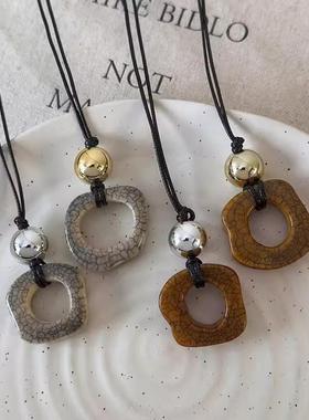 高级感复古长款项链女小众设计秋冬毛衣链挂绳吊坠2025新款百搭跨