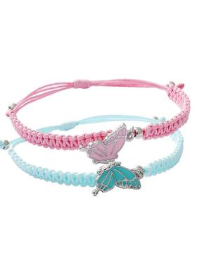 闺蜜二人一对手链学生高颜值友谊姐妹信物礼物蝴蝶磁吸编织手绳女