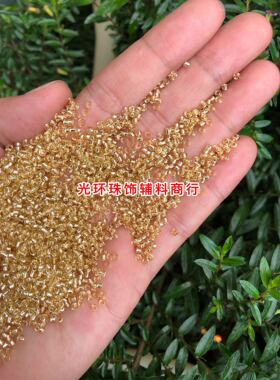 diy缝衣服浅金色饰品玻璃珠子