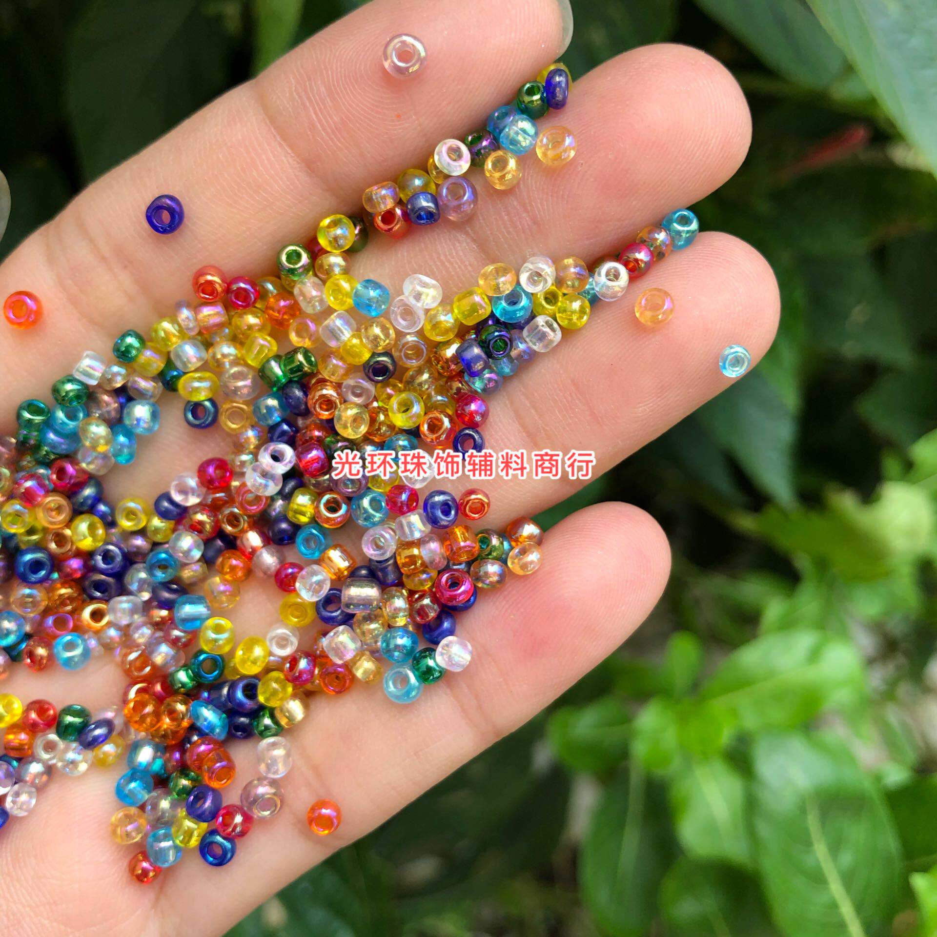DIY transparent colorful glass ring with loose beads and free shipping