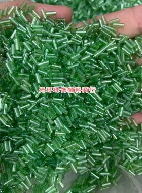 手工翠绿色串珠珠管光环玻璃管