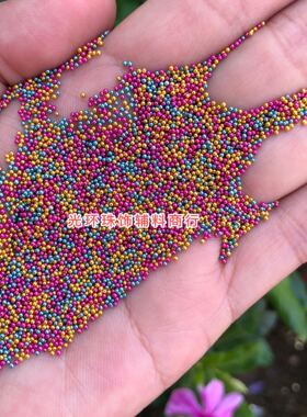 diy无孔玻璃美甲史莱姆微珠