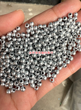 哑光银色大红色4mm圆形电脑绣散珠abs电镀珠手工材料缝衣服珠子