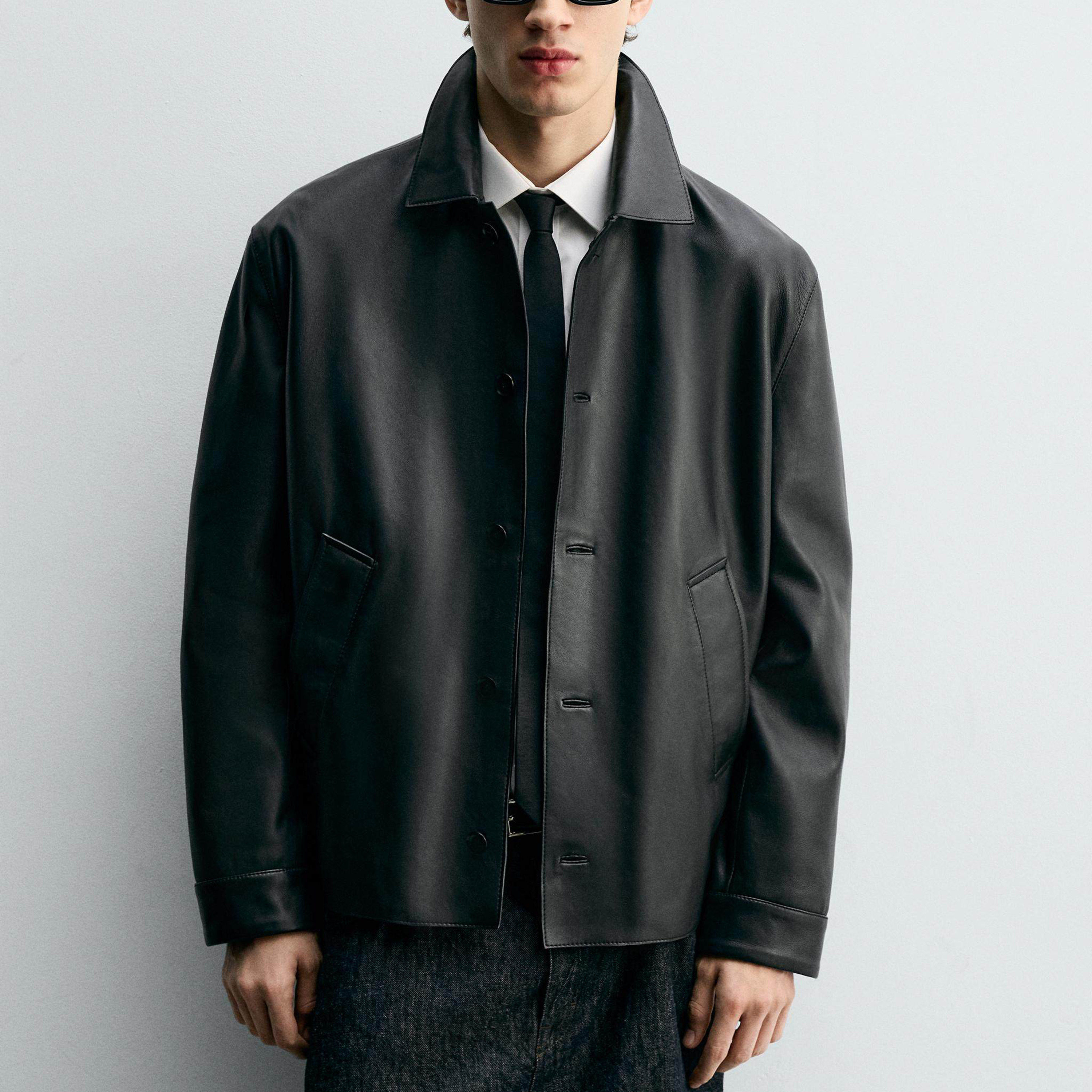 柜699！ZA冬季新品 男装 修身直筒仿皮夹克皮衣外套 5479350 800,淘宝优惠券,粉丝福利购,淘宝优惠卷