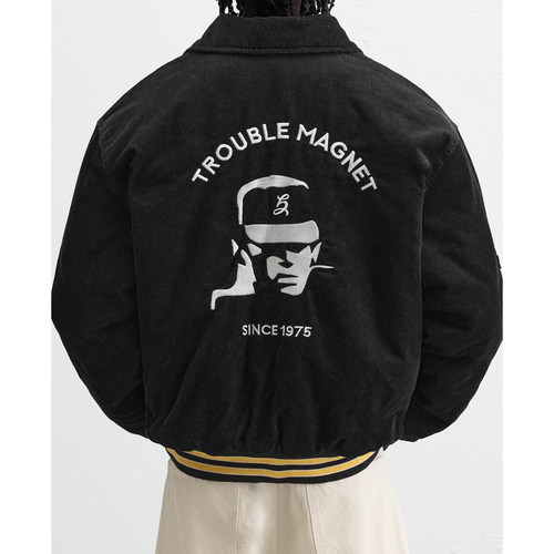 柜799！秋冬新品ZA男装学院风拼接补丁饰灯芯绒夹克外套 6318414 - 图1