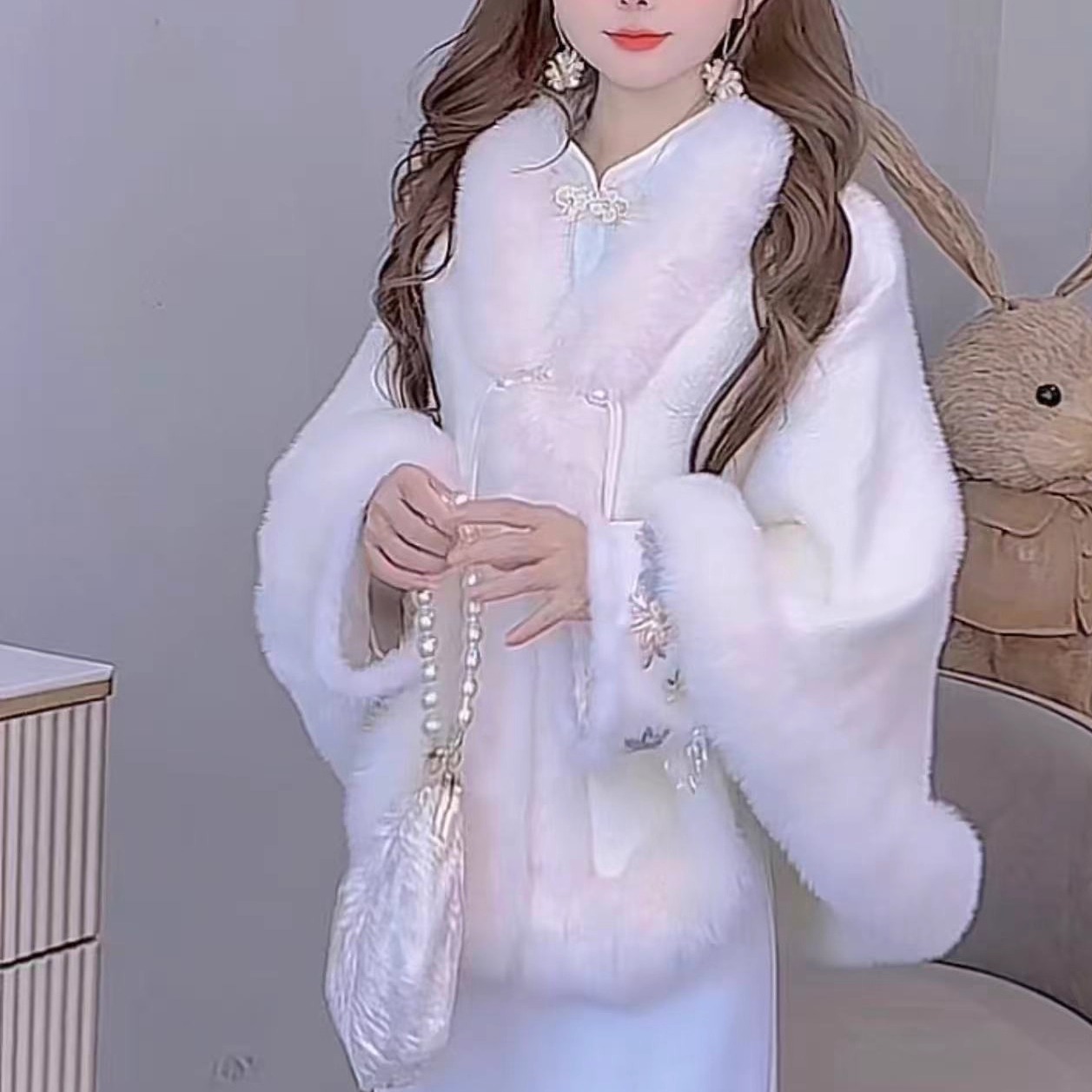 公主家8881复古国风古韵婚宴旗袍披肩斗篷女百搭冬保暖披风 - 图3