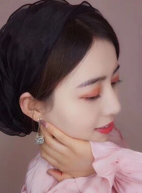 网红帽夏季新款欧根纱头巾层层