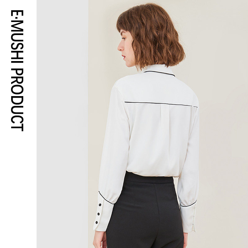 蝴蝶结设计感小众雪纺白色白衬衫 衣慕诗衬衫