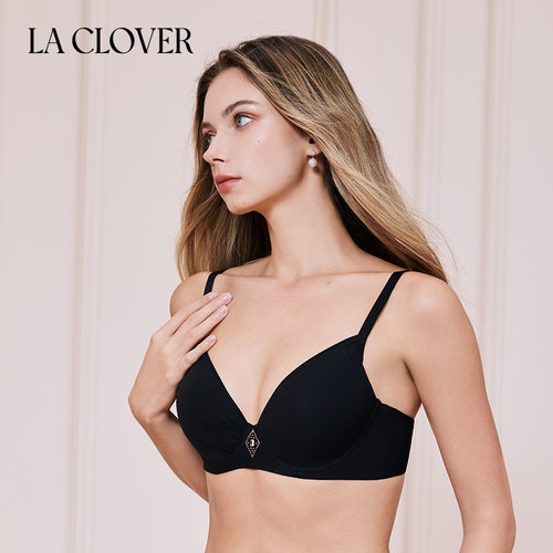 LACLOVER光面褶皱设计洞洞杯透气文胸女钻石之吻LC11H32 - 图3