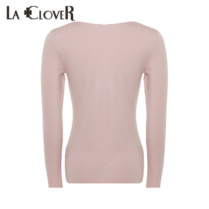 LACLOVER兰卡文简约素色圆领长袖打底上衣冬季轻暖年御寒LC72RB1