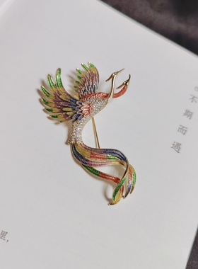 高档时尚中国风凤凰来仪胸针女精致奢华个性气质胸花外套开衫别针