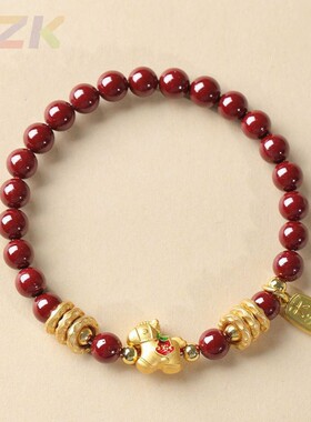 2026马年朱砂手串女款红色本命年好运手链轻奢小马送人礼物手饰t9