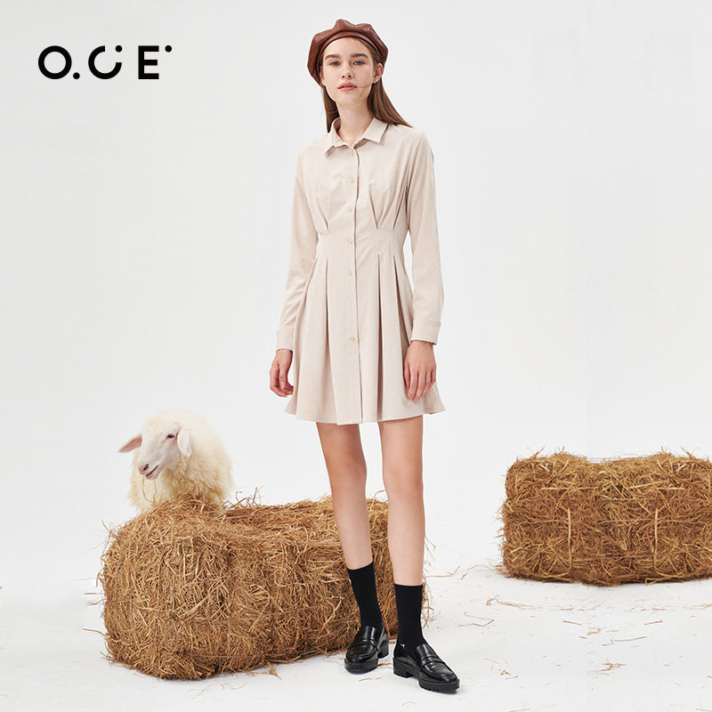 oce气质收腰2022秋季新款连衣裙 oce连衣裙