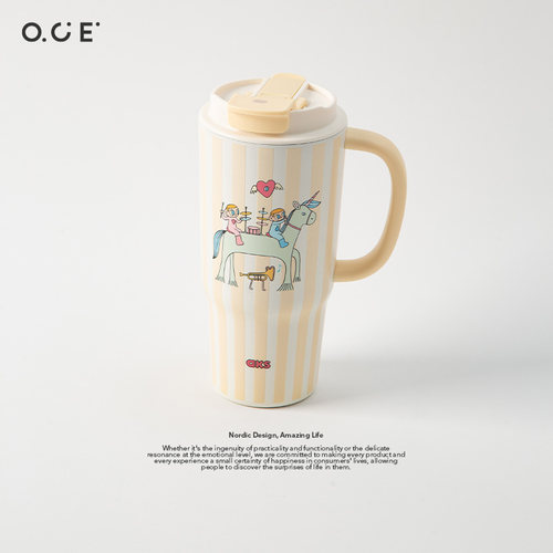OCE史莱姆斯抱抱杯保温杯女士新款高颜值水杯冰霸杯吸管杯子 - 图0