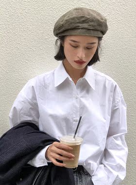 贝雷帽女复古显脸小八角画家帽子