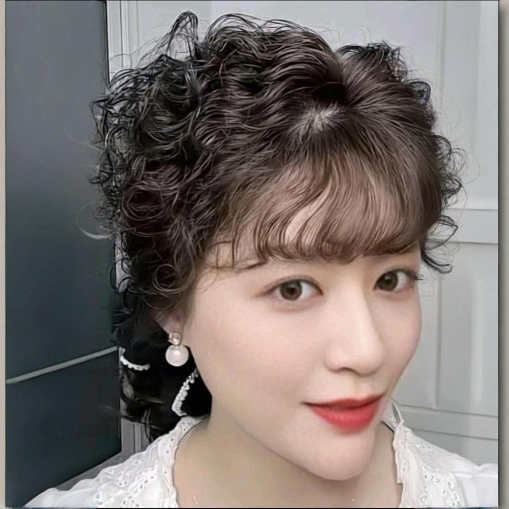 中老年假发卷发片头顶补发片女遮盖白发片补发片羊毛卷妈妈假发片,淘宝优惠券,粉丝福利购,淘宝优惠卷