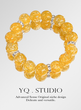 YQ.STUDIO【向日葵】梵高名画油画印象色定制手串气质轻奢手链女