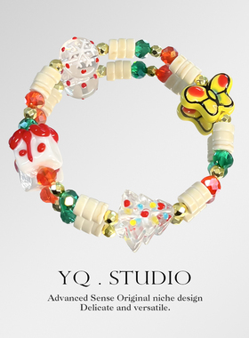 YQ.STUDIO圣诞节彩色串珠手链