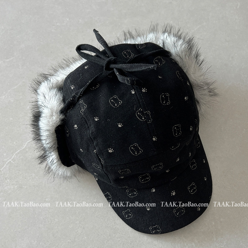 TAAK韩国可爱小熊波点雷锋帽子女秋冬天日系保暖护耳滑雪帽飞行帽,淘宝优惠券,粉丝福利购,淘宝优惠卷