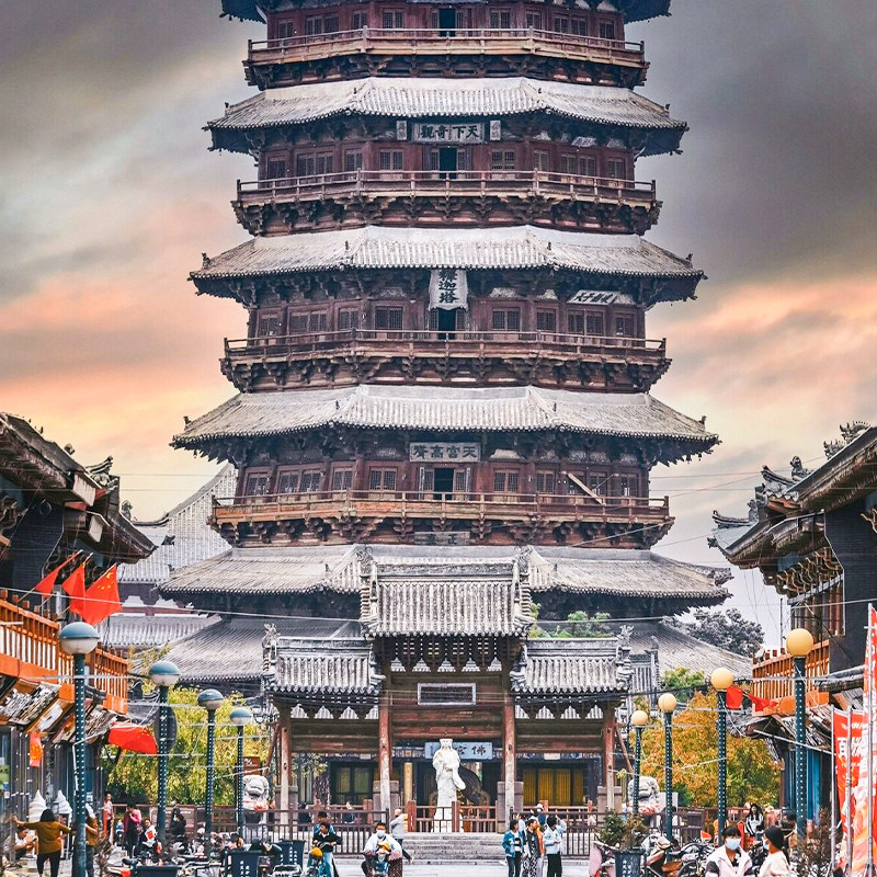 大同到北岳恒山 悬空寺 应县木塔纯玩一日游山西周边旅游团含门票
