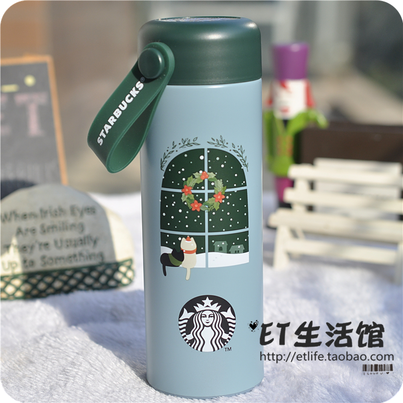 星巴克杯子新款限量可爱宇航员小熊款保温杯茶隔户外斜跨拎绳水杯-图3