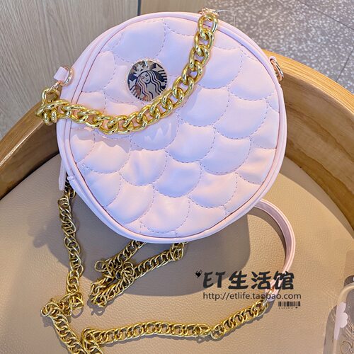 星巴克杯子 2026粉色樱花玻璃杯配圆饼包菱格纹小羊皮链条包 限量 - 图3