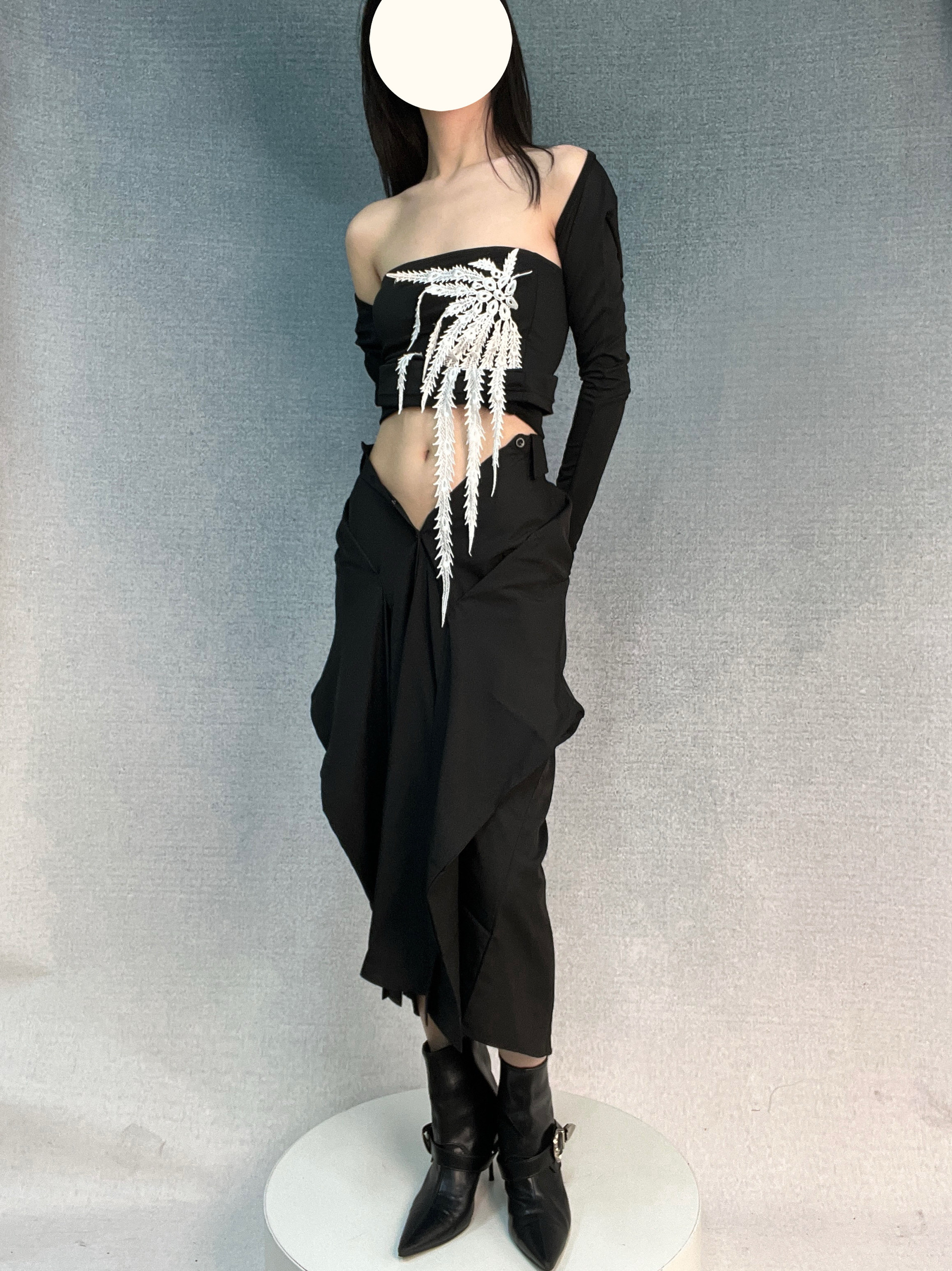 凤凰羽蕾丝立体垂挂小众个性朋克无袖坎肩抹胸内搭自由组合套装,淘宝优惠券,粉丝福利购,淘宝优惠卷