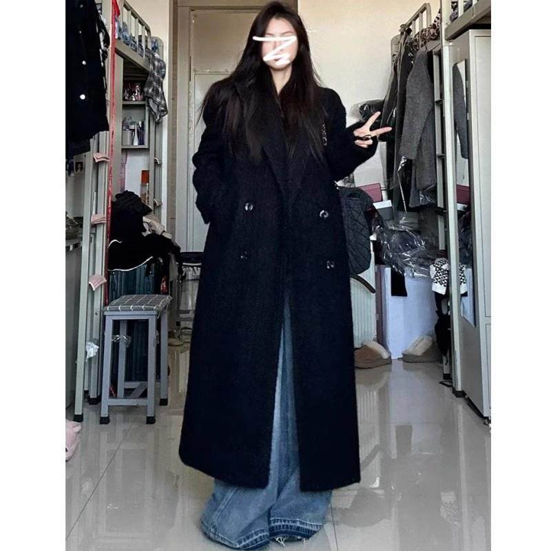 高级感黑色羽绒服毛呢外套女2024秋冬新款90白鸭绒羽绒内胆呢大衣,淘宝优惠券,粉丝福利购,淘宝优惠卷