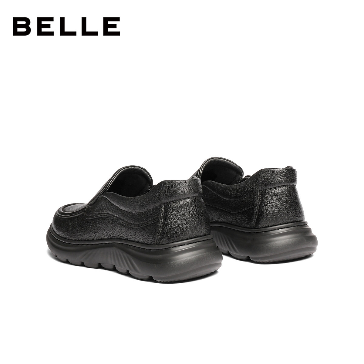 百丽男士一脚蹬增高休闲商务皮鞋男25冬新羊皮厚底爸爸鞋8YG01DM5,淘宝优惠券,粉丝福利购,淘宝优惠卷