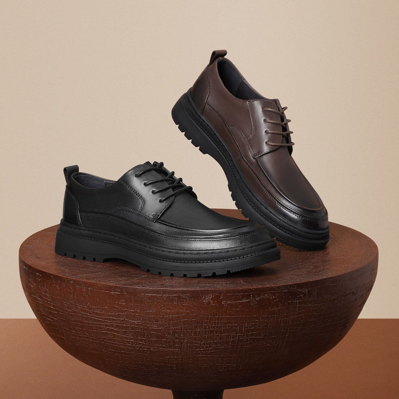 百丽缓震按摩科技内增高男2023皮鞋 百丽男鞋休闲皮鞋