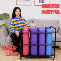 Yoga mat containing shelf finishing multilayer yoga pavilion gym gym floor moving frame foam roller set ball holder