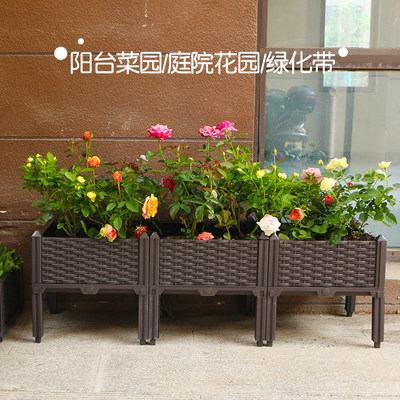 阳台种菜神器种植箱蔬菜养花盆栽种菜家庭塑料花盆楼顶菜园箱l形 虎窝淘