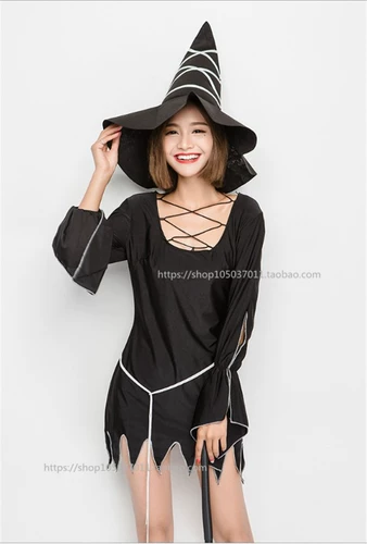 Костюм ведьмы, костюм на Хэллоуин для взрослых, косплей, юбка ведьмы, черный сетчатый костюм ведьмы