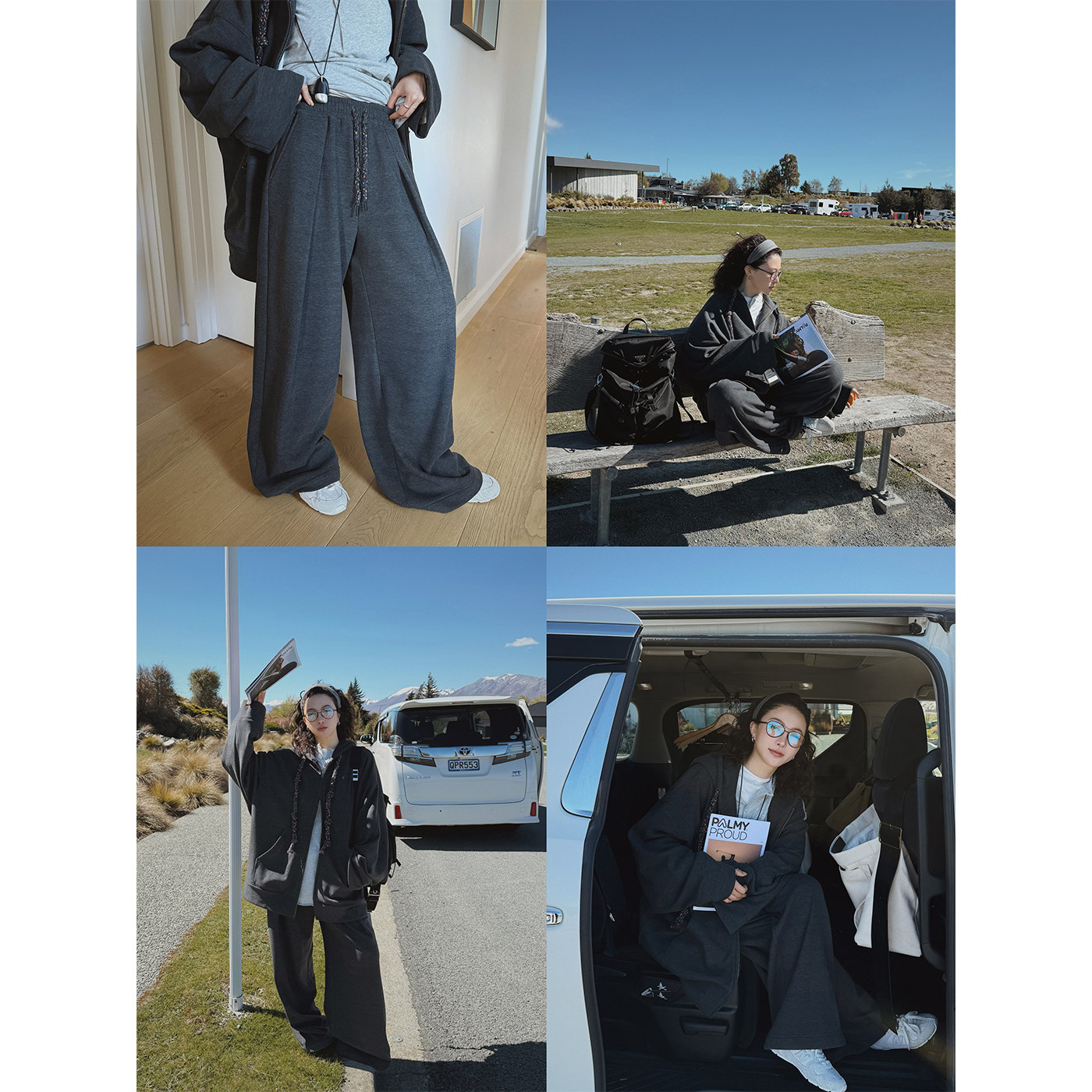 MOERSHOP 宽松系列 博主心头好深灰色加绒连帽卫衣套装宽松阔腿裤,淘宝优惠券,粉丝福利购,淘宝优惠卷