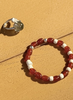 重返任天堂红玛瑙串珠手链