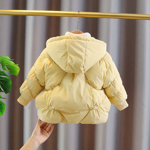 Пуховик, куртка с капюшоном для девочек, коллекция 2021, в корейском стиле, в западном стиле, увеличенная толщина