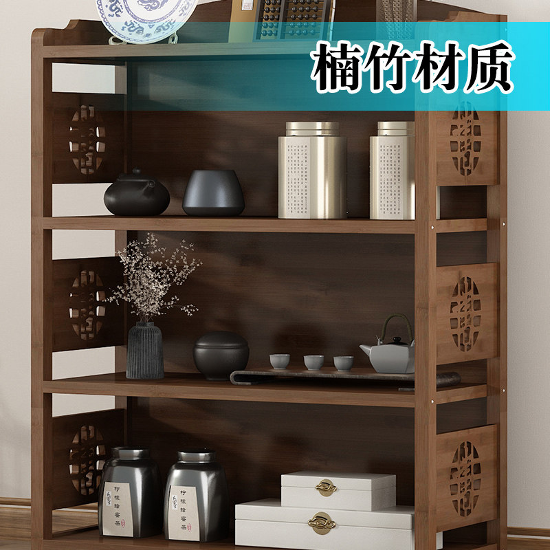 博古架实木中式书架多宝阁古董架子现代简约茶叶隔断展示柜置物架_虎窝淘