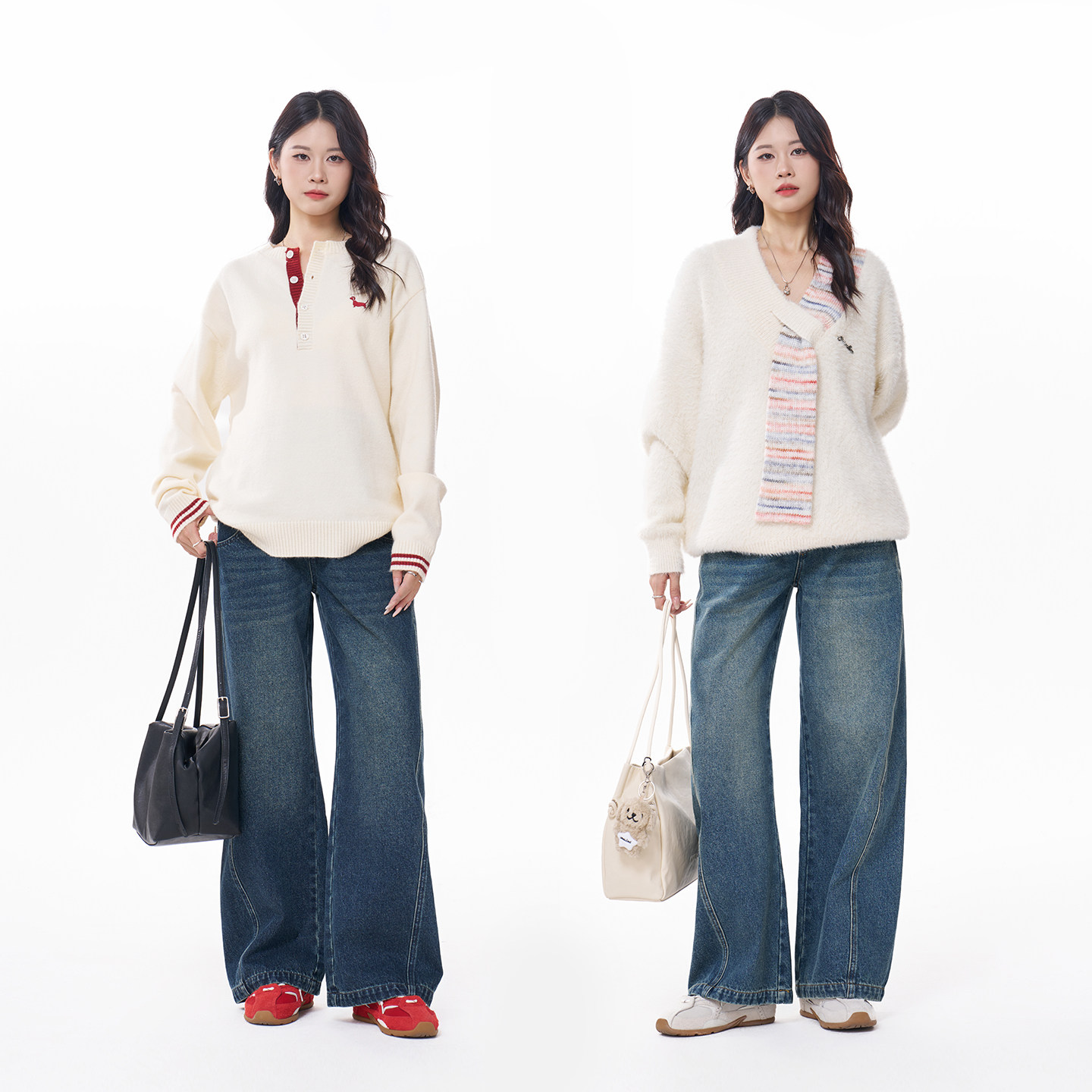 ellieluke孕妇阔腿裤子春季外穿2026新款托腹牛仔裤弯刀长裤春装,淘宝优惠券,粉丝福利购,淘宝优惠卷