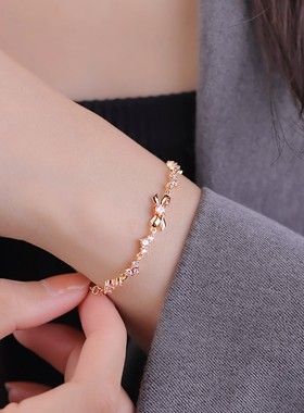 轻颜家蝴蝶结小碎钻手链