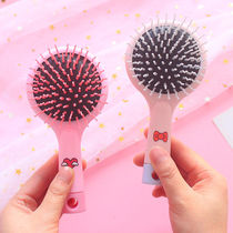 Japan WG cute antistatic portable beauty hair comb with mirror massage comb girl air cushion roll hair comb carry-on card