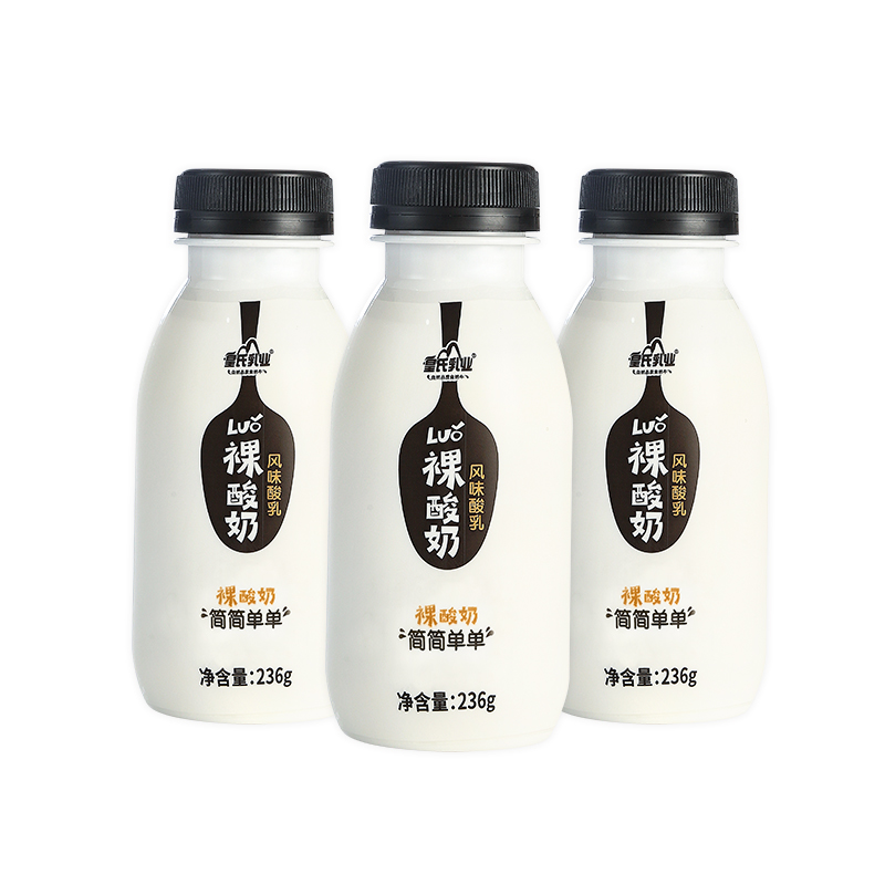 皇氏乳业原味酸奶低温裸酸奶236g*12瓶风味酸乳浓缩发酵乳早餐奶 - 图3