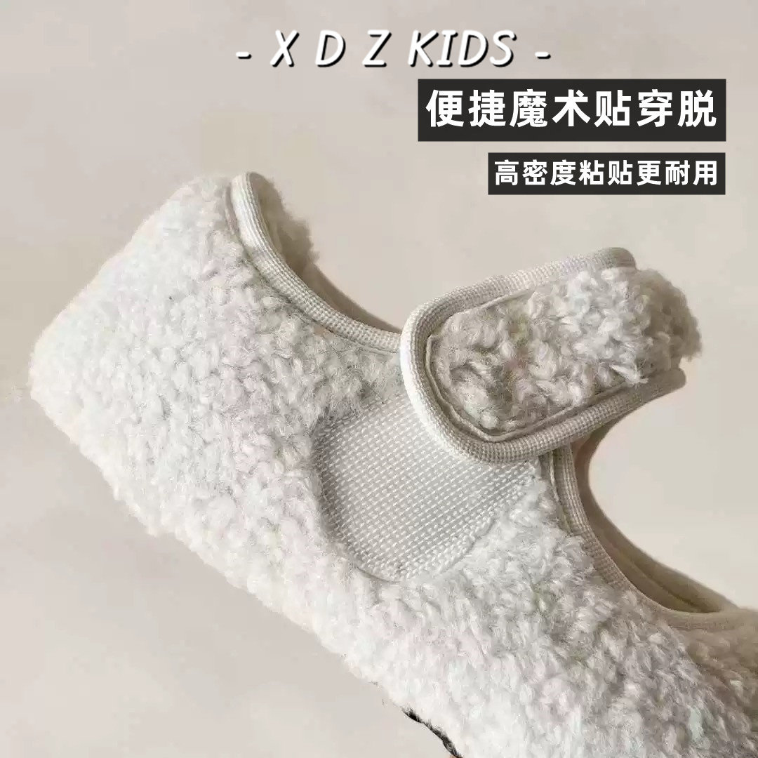 韩版儿童毛毛鞋冬季新款女童棉鞋保暖女孩豆豆鞋大棉加绒宝宝童鞋,淘宝优惠券,粉丝福利购,淘宝优惠卷