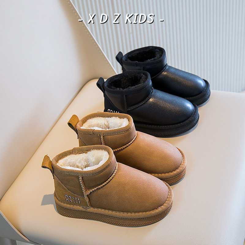 真皮女童雪地靴2025冬季新款加厚保暖儿童皮面防水棉靴子男童棉鞋,淘宝优惠券,粉丝福利购,淘宝优惠卷