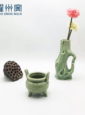 耀州窑青瓷仿古佛具用品供奉香炉