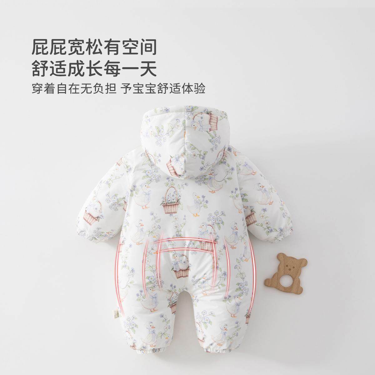 撤柜清仓特价婴儿连体衣180g棉服连帽款秋冬宝宝衣服新生儿加厚保,淘宝优惠券,粉丝福利购,淘宝优惠卷