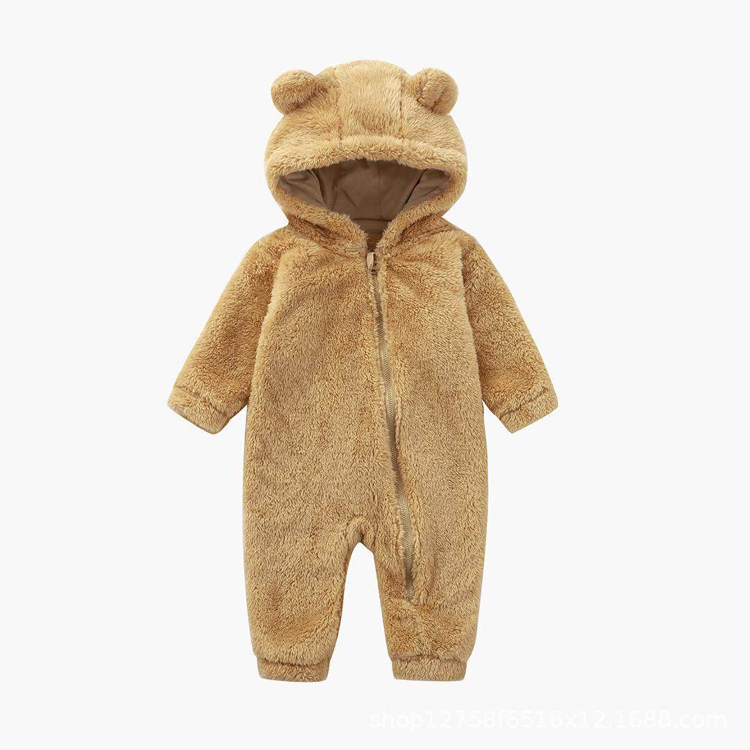 清仓撤柜婴儿连体服秋冬毛绒款宝宝爬爬服跨境爆款幼儿连帽连体衣,淘宝优惠券,粉丝福利购,淘宝优惠卷